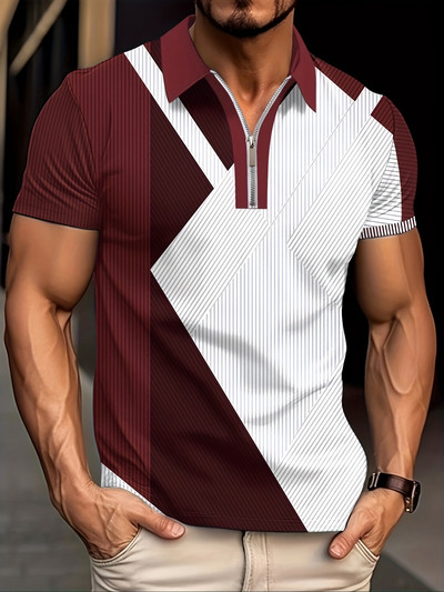 Nova muška majica Klasična polo majica kratkih rukava Ljetne majice Ležerna majica s patentnim zatvaračem Prevelika S-5Xl Ležerna polo majica