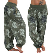 Brīvi apdrukātas platas bikses sieviešu ikdienas biksēm