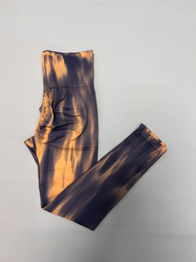 Jaunas Aurora Tie Dye Joga Bikses Sieviešu Bezšuvju Augsts Viduklis Persiku Hip Fitness Bikses Ātri Žāvēti Sporta Legingi Joga