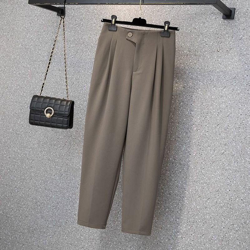 Pantaloni Halun de primăvară și toamnă, de culoare uni, elastici, largi, cu talie înaltă, cu buzunare, pantaloni casual, la modă