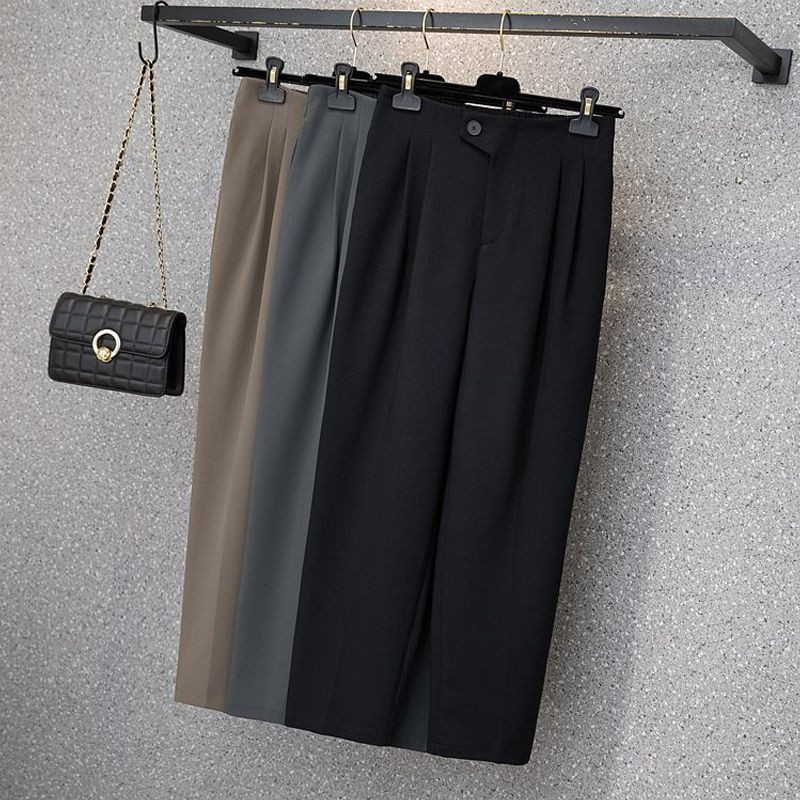 Pantaloni Halun de primăvară și toamnă, de culoare uni, elastici, largi, cu talie înaltă, cu buzunare, pantaloni casual, la modă