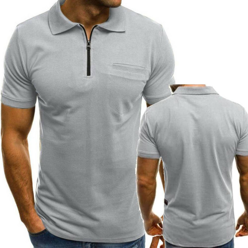 Modna muška polo majica Muška polo majica s patentnim zatvaračem na rever Muška ležerna košulja kratkih rukava Muške majice Muški polo jumbo veličina S--XXXL
