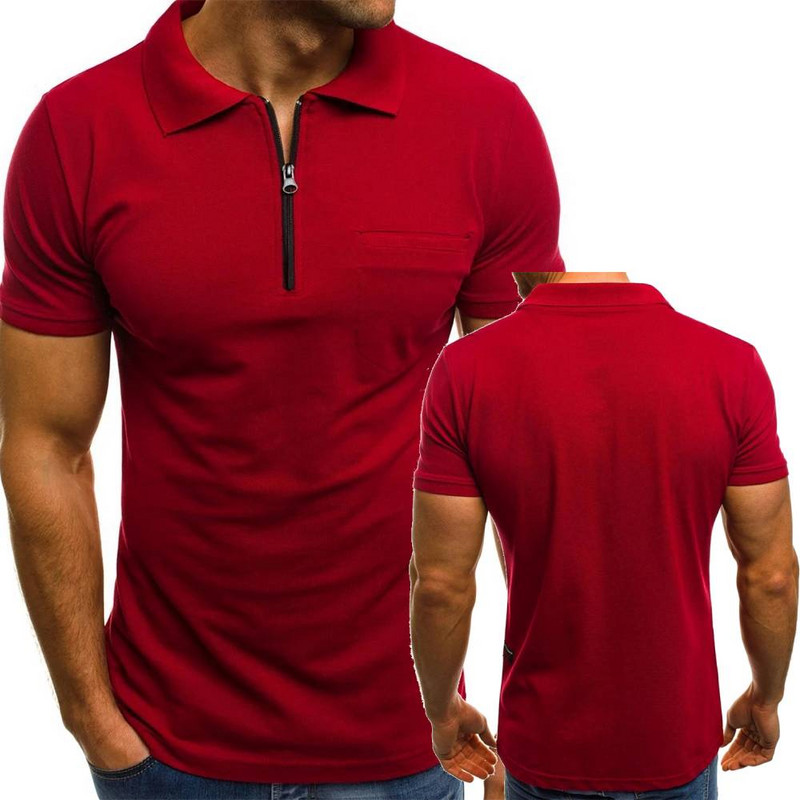 Modna muška polo majica Muška polo majica s patentnim zatvaračem na rever Muška ležerna košulja kratkih rukava Muške majice Muški polo jumbo veličina S--XXXL