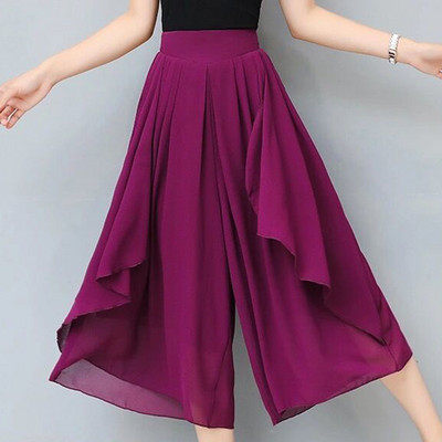 Elegantne, jednobojne labave, elastične, nabore visokog struka, kapris ženske hlače za 2023., nove uredske dame, neuobičajene ležerne hlače