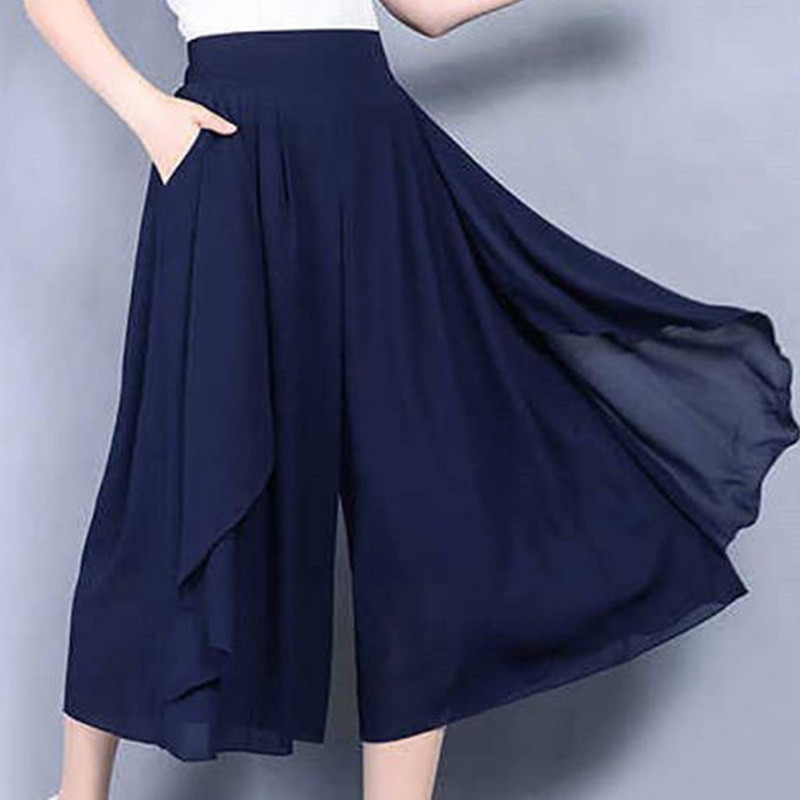 Elegantne, jednobojne labave, elastične, nabore visokog struka, kapris ženske hlače za 2023., nove uredske dame, neuobičajene ležerne hlače