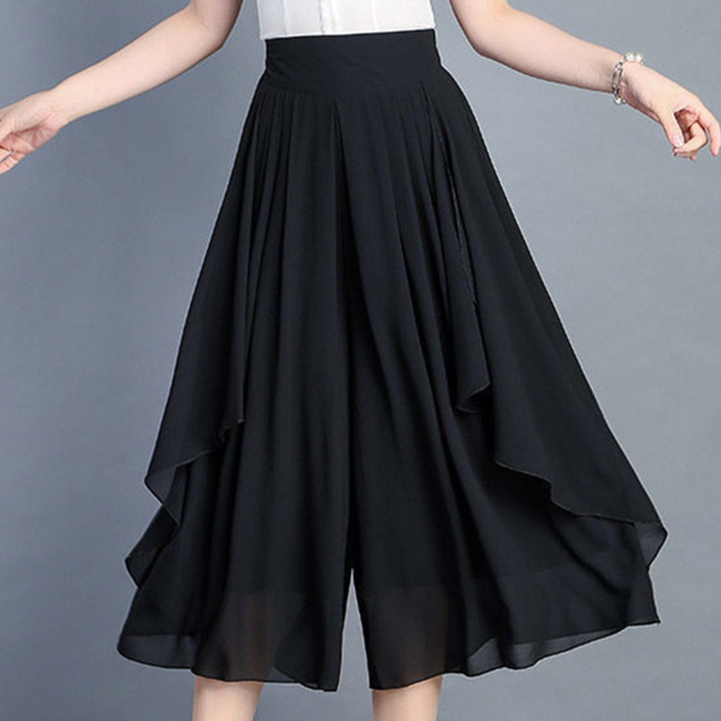 Elegantne, jednobojne labave, elastične, nabore visokog struka, kapris ženske hlače za 2023., nove uredske dame, neuobičajene ležerne hlače