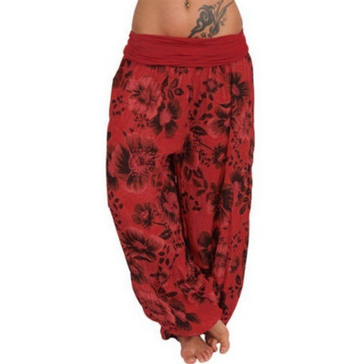 Sieviešu modes vasaras digitālās drukas bikses ar platām kājām ikdienas ērtas, platas bikses brīvas Haren bikses