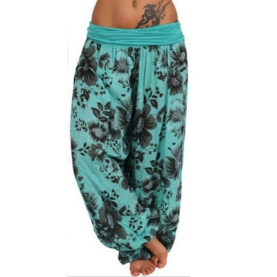 Sieviešu modes vasaras digitālās drukas bikses ar platām kājām ikdienas ērtas, platas bikses brīvas Haren bikses