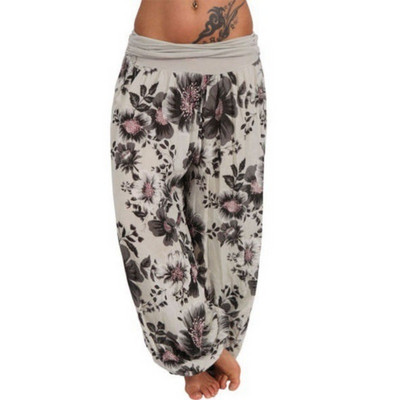 Sieviešu modes vasaras digitālās drukas bikses ar platām kājām ikdienas ērtas, platas bikses brīvas Haren bikses