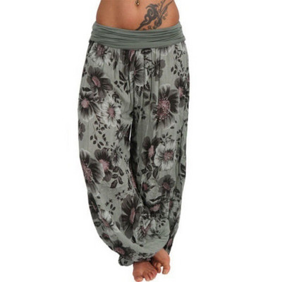 Sieviešu modes vasaras digitālās drukas bikses ar platām kājām ikdienas ērtas, platas bikses brīvas Haren bikses