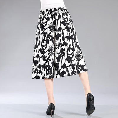 Bő, alkalmi mintás nadrágok, széles szárú, magas derekú, levágott nadrágok, női, minden megfelelő esztétikus divatos nadrágok, női