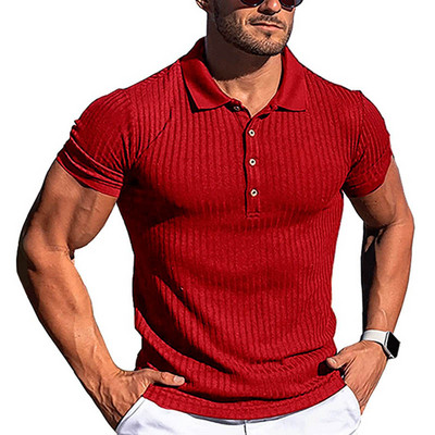 Muške polo majice Ljetne ležerne pletene muške majice kratkih rukava Polo uske jednobojne muške majice Polo Homme S-5XL Muška odjeća