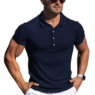 Muške polo majice Ljetne ležerne pletene muške majice kratkih rukava Polo uske jednobojne muške majice Polo Homme S-5XL Muška odjeća