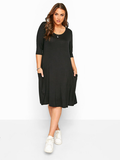 Liela izmēra puspiedurkņu ikdienas vasaras tunika kleita kabatas priekšpusē brīva taisna Midi kleita liela izmēra melna T-krekla kleita 6XL 7XL