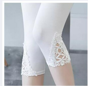 XS-7XL Női leggings Nyári csipke üreges díszítés fehér rózsaszín sötétkék piros 6XL 5xl 4xl xxxl XS Egyedi Capri Crop Tight Legins fehér