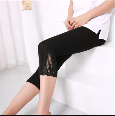 XS-7XL Női leggings Nyári csipke üreges díszítés fehér rózsaszín sötétkék piros 6XL 5xl 4xl xxxl XS Egyedi Capri Crop Tight Legins fehér