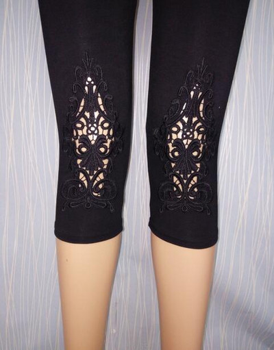 XS-7XL Női leggings Nyári csipke üreges díszítés fehér rózsaszín sötétkék piros 6XL 5xl 4xl xxxl XS Egyedi Capri Crop Tight Legins fehér
