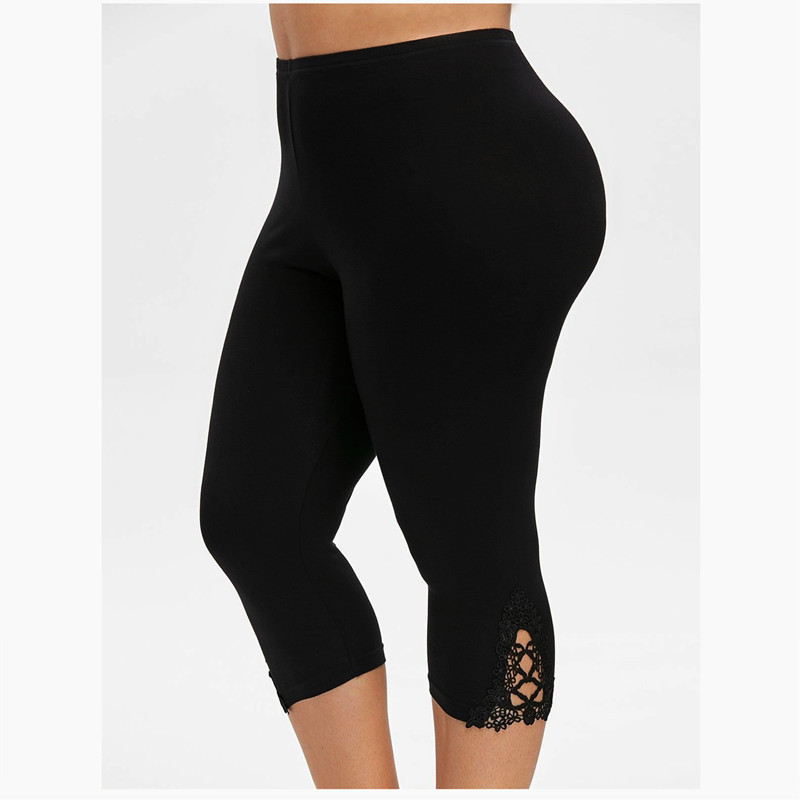 XS-7XL Női leggings Nyári csipke üreges díszítés fehér rózsaszín sötétkék piros 6XL 5xl 4xl xxxl XS Egyedi Capri Crop Tight Legins fehér