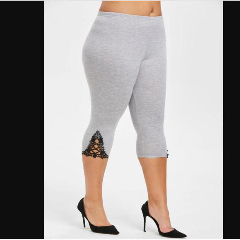 XS-7XL Női leggings Nyári csipke üreges díszítés fehér rózsaszín sötétkék piros 6XL 5xl 4xl xxxl XS Egyedi Capri Crop Tight Legins fehér