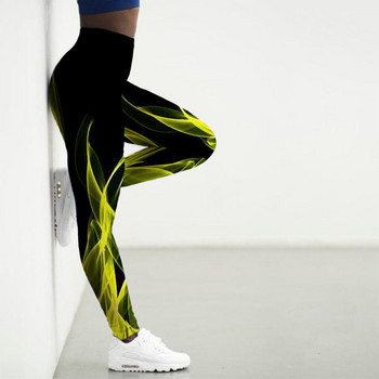 Спортни клинове Дамски 3D дигитален чорапогащник с принт на огън Йога панталони Flame Gym Clothing Femme Workout Leggins Дамски XS-8XL