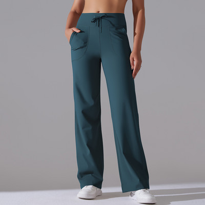 Pantaloni de trening pentru yoga cu picior drept Pantaloni de trening largi de dama cu picioare drepte Pantaloni de trening ocazional pentru alergare la gimnastica in aer liber.