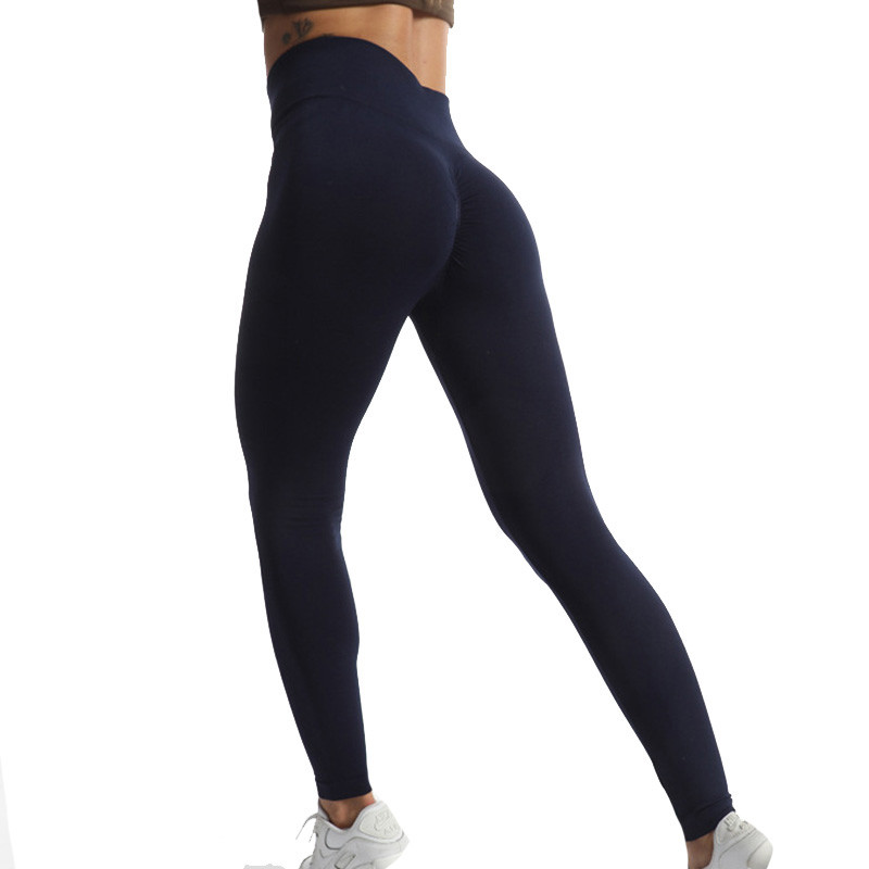 VISNXGI Seksi ženske tajice Push Up Fitness Slim Bešavne jeggings hlače s visokim strukom Jednobojne uske hlače za vježbanje u teretani Mujer Sportski donji dio