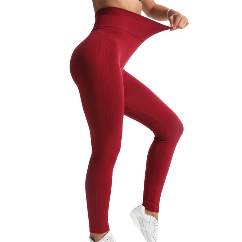 VISNXGI Seksi ženske tajice Push Up Fitness Slim Bešavne jeggings hlače s visokim strukom Jednobojne uske hlače za vježbanje u teretani Mujer Sportski donji dio