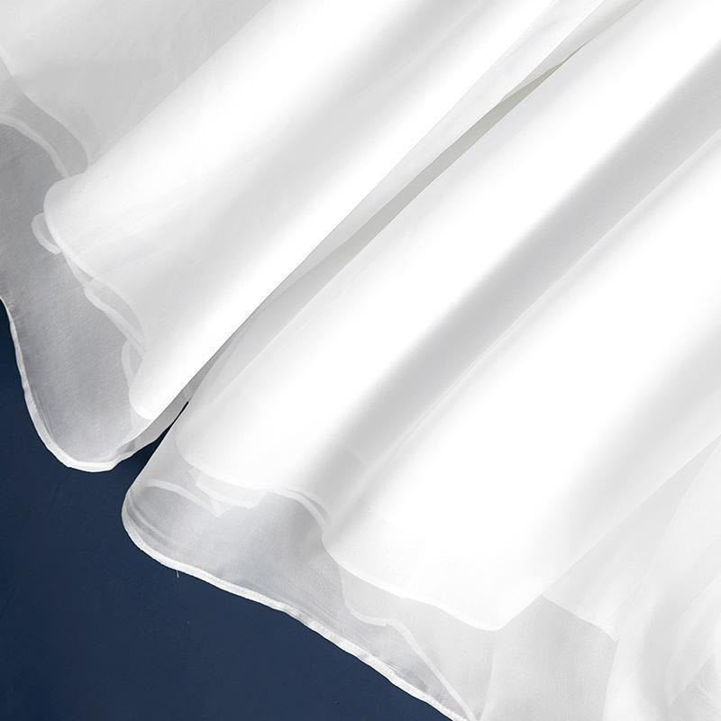 Divat, nő, alkalmi sifon széles szárú nadrág nagy méretű, bő, tömör fehér gumiszalag, magas derekú női ruházat, nagy méretű nadrág