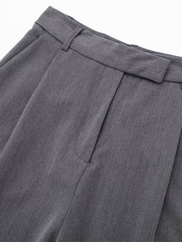 Willshela sieviešu modes masīvs priekšējais rāvējslēdzējs taisnas bikses vintage ar augstu vidukli pilna garuma sieviešu elegantas sieviešu bikses