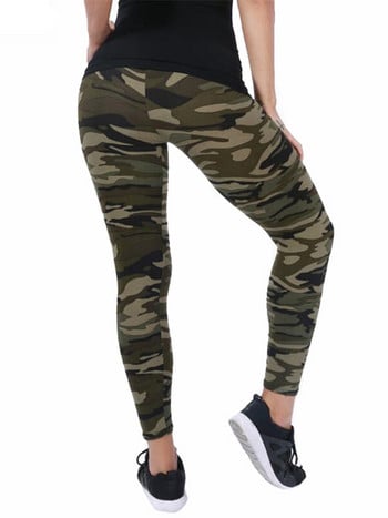 YSDNCHI Γυναικεία Κολάν Υψηλής ελαστικότητας Skinny Camouflage Legging Slim Army Green Jegging Fitness Leggins Gym Sport Παντελόνι