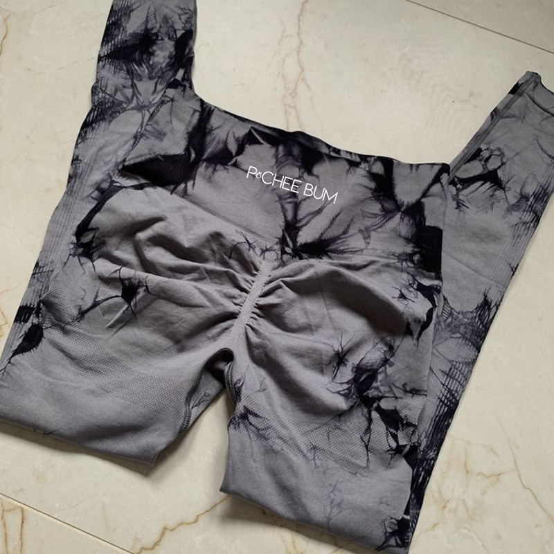 Ženske bešavne tajice 2023. Pchee Bubble Gum Tie Dye Lightning Mramorne hlače Tajice za stražnjicu Tajice za vježbanje u teretani Fitness Tajice za trčanje