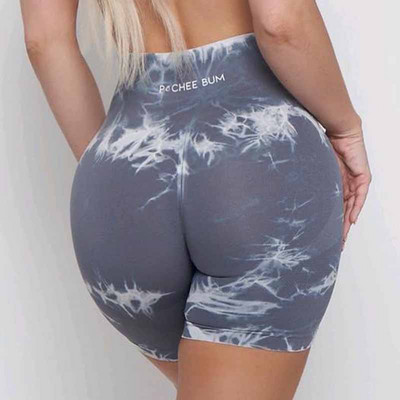 Pchee bum Sieviešu Tiedye sporta zāles legingi bezšuvju jogas šorti Scrunch sporta fitnesa zeķubikses ar augstu vidukli, treniņš, treniņš