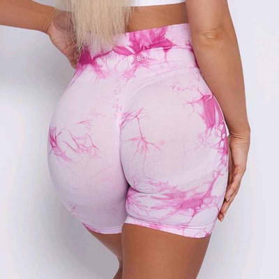 Pchee bum Sieviešu Tiedye sporta zāles legingi bezšuvju jogas šorti Scrunch sporta fitnesa zeķubikses ar augstu vidukli, treniņš, treniņš