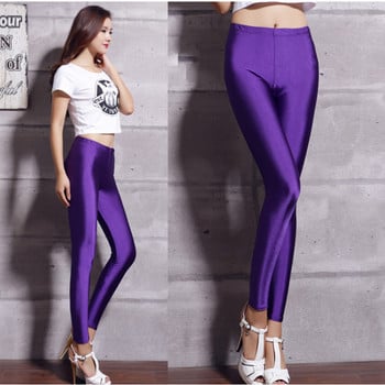 Σέξι Yoga Legginsy Candy Color Ice Silk Glossy Slim Leggins Παντελόνι Γυναικείο Ψηλόμεσο Μεγάλο μέγεθος 5xl Παντελόνι Κολάν