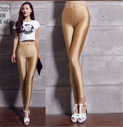 Szexi bokáig érő jóga Legginsy Candy Color Jégselyem Fényes Vékony Leggins Nadrág Női Magas derekú Nagy méretű 5xl Leggings Nadrág