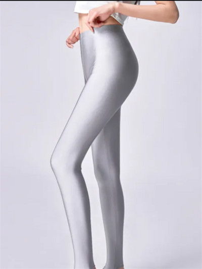 Szexi bokáig érő jóga Legginsy Candy Color Jégselyem Fényes Vékony Leggins Nadrág Női Magas derekú Nagy méretű 5xl Leggings Nadrág