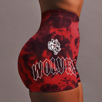 Darc női sport rövidnadrág jóga nadrág szexi alsó szépség nyakkendő festék viselet kötött anyag magas derekú rövidnadrág elasztikus edzőterem fitness nadrág