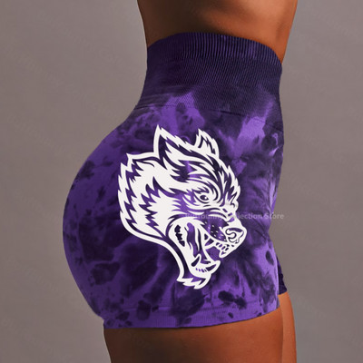 Darc női sport rövidnadrág jóga nadrág szexi alsó szépség nyakkendő festék viselet kötött anyag magas derekú rövidnadrág elasztikus edzőterem fitness nadrág