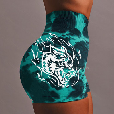 Darc női sport rövidnadrág jóga nadrág szexi alsó szépség nyakkendő festék viselet kötött anyag magas derekú rövidnadrág elasztikus edzőterem fitness nadrág