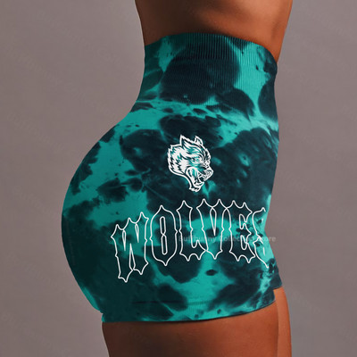 Darc női sport rövidnadrág jóga nadrág szexi alsó szépség nyakkendő festék viselet kötött anyag magas derekú rövidnadrág elasztikus edzőterem fitness nadrág