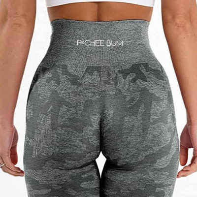 Pchee Bum Õmblusteta säärised Naiste Sport Slim Camo Jõusaali sukkpüksid Fitness Kõrge vöökohaga Naiste riided Jõusaali Treeningpüksid Naiste püksid