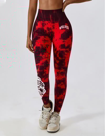 Darc Sport sporta bikses Fitness Sieviešu zeķubikses Kaklasaites Krāsošana Treniņstulpiņi Vingrinājums Bezšuvju Scrunch Leggins Sporta zāle Sports Elats Apakšā