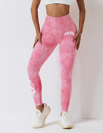 Darc Sport sporta bikses Fitness Sieviešu zeķubikses Kaklasaites Krāsošana Treniņstulpiņi Vingrinājums Bezšuvju Scrunch Leggins Sporta zāle Sports Elats Apakšā