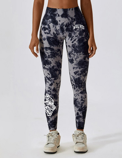 Darc Sport sporta bikses Fitness Sieviešu zeķubikses Kaklasaites Krāsošana Treniņstulpiņi Vingrinājums Bezšuvju Scrunch Leggins Sporta zāle Sports Elats Apakšā