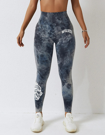 Darc Sport sporta bikses Fitness Sieviešu zeķubikses Kaklasaites Krāsošana Treniņstulpiņi Vingrinājums Bezšuvju Scrunch Leggins Sporta zāle Sports Elats Apakšā