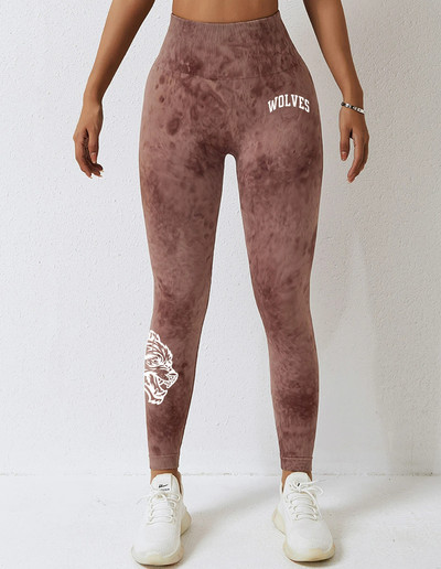 Darc Sport sporta bikses Fitness Sieviešu zeķubikses Kaklasaites Krāsošana Treniņstulpiņi Vingrinājums Bezšuvju Scrunch Leggins Sporta zāle Sports Elats Apakšā