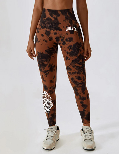 Darc Sport sporta bikses Fitness Sieviešu zeķubikses Kaklasaites Krāsošana Treniņstulpiņi Vingrinājums Bezšuvju Scrunch Leggins Sporta zāle Sports Elats Apakšā