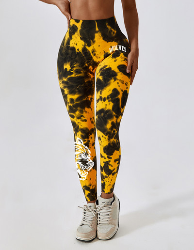 Darc Sport sporta bikses Fitness Sieviešu zeķubikses Kaklasaites Krāsošana Treniņstulpiņi Vingrinājums Bezšuvju Scrunch Leggins Sporta zāle Sports Elats Apakšā