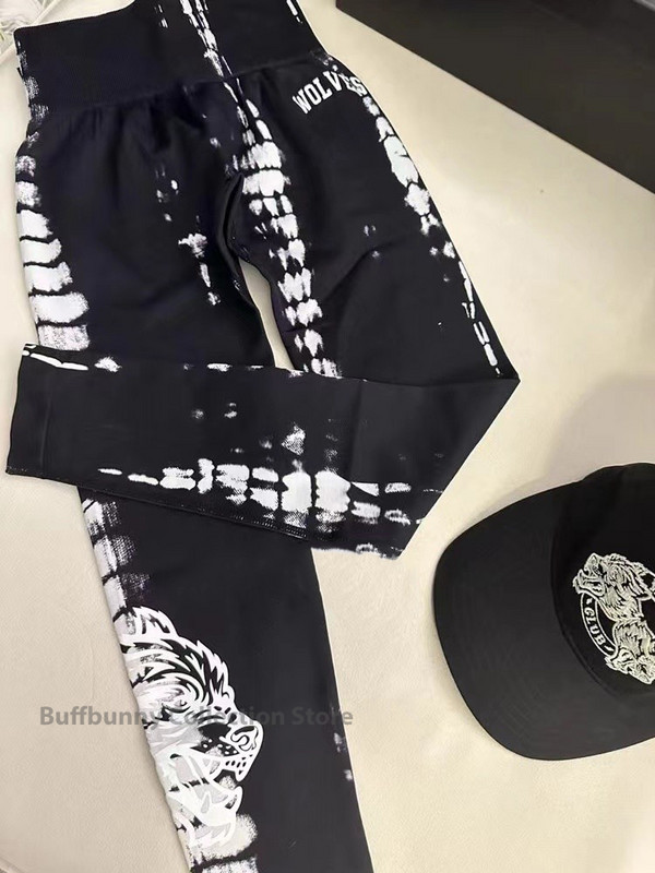 Darc Sport sporta bikses Fitness Sieviešu zeķubikses Kaklasaites Krāsošana Treniņstulpiņi Vingrinājums Bezšuvju Scrunch Leggins Sporta zāle Sports Elats Apakšā