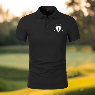 Golfa vīriešu krekls ar pogām ar logotipu Vintage polo krekls S-4XL īsām piedurknēm polo T krekls vīriešu sporta lielizmēra zīmola topi
